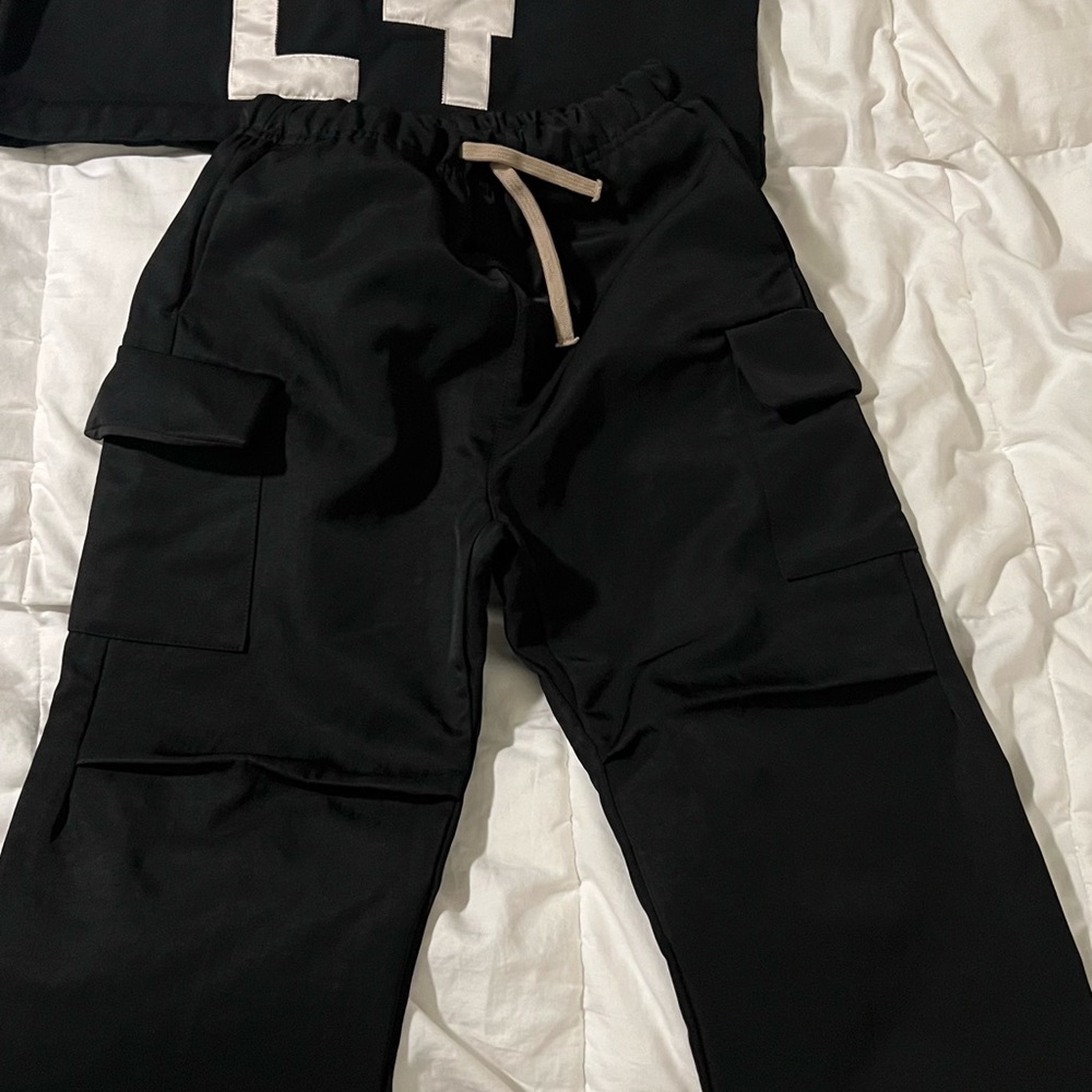 Black Essentials Cargo Pants